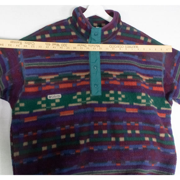 Vintage 90s Columbia Sportswear Aztec Navajo Fleece Sweater Men's Size L Retro - Picture 11 of 14